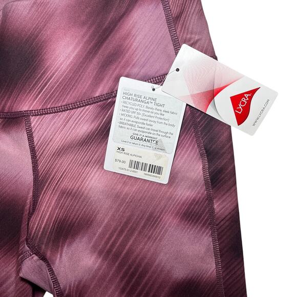 Athleta High Rise Alpine Chaturanga Tight Legging Pink Purple Size XS NWT - Picture 5 of 6